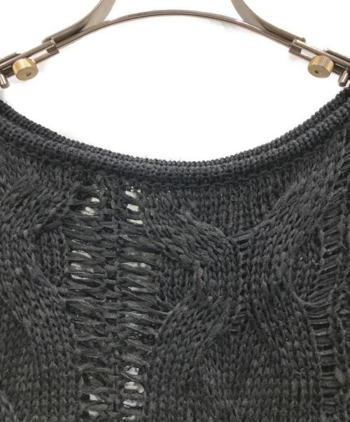 Ameri（アメリ）AMERI (アメリ) CABLE PATTERN DAMAGE LOOSE KNIT（ケーブル・パターン・ダメージ・ルーズ・ニット） ブラック サイズ:Free 未使用品の古着・服飾アイテム