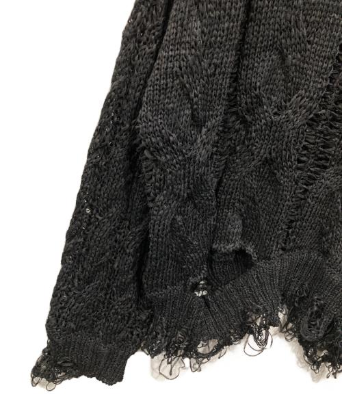 Ameri（アメリ）AMERI (アメリ) CABLE PATTERN DAMAGE LOOSE KNIT（ケーブル・パターン・ダメージ・ルーズ・ニット） ブラック サイズ:Free 未使用品の古着・服飾アイテム