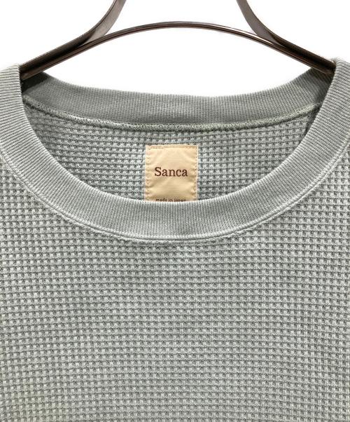 sanca（サンカ）Sanca (サンカ) BIG WAFFLE CREW グリーン サイズ:Mの古着・服飾アイテム