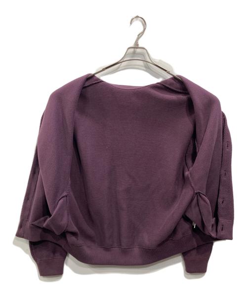 crepuscule（クレプスキュール）crepuscule (クレプスキュール) 鹿の子編み Vネックカーディガン パープル サイズ:SIZE 2の古着・服飾アイテム