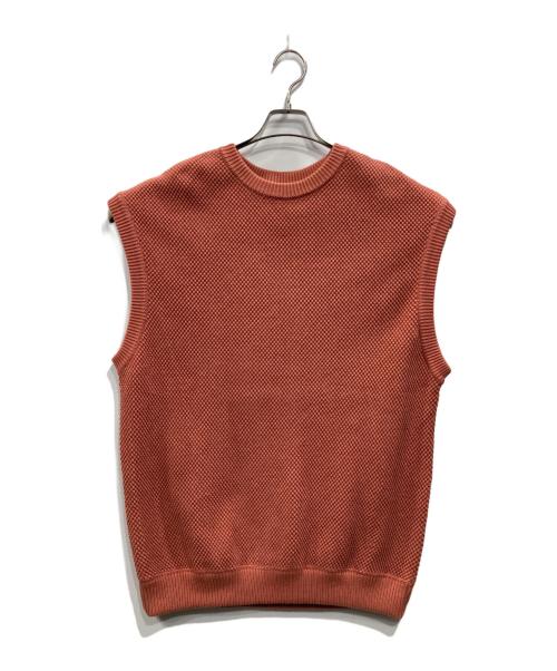 crepuscule（クレプスキュール）crepuscule (クレプスキュール) 鹿の子ニットベスト レッド サイズ:2の古着・服飾アイテム