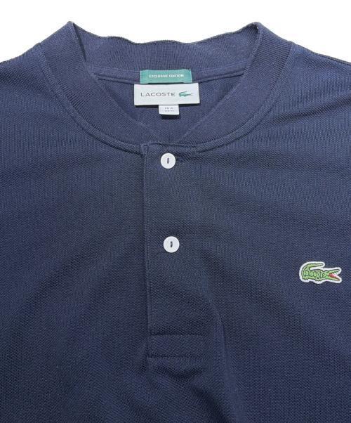 LACOSTE（ラコステ）LACOSTE (ラコステ) BEAMS GOLF (ビームスゴルフ) ヘンリーネック長袖ポロシャツ ネイビー サイズ:Mの古着・服飾アイテム