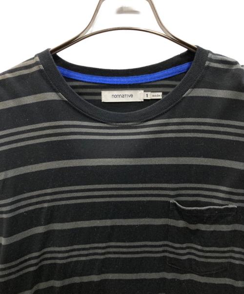 nonnative（ノンネイティブ）nonnative (ノンネイティブ) DWELLER L/S TEE COTTON JERSEY BORDER ブラック サイズ:1の古着・服飾アイテム
