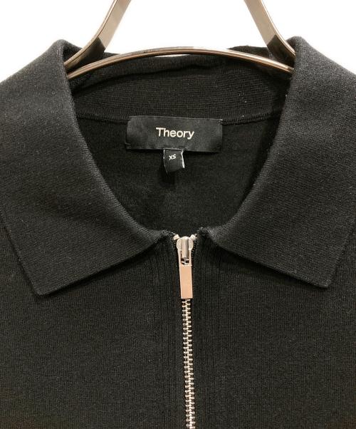 theory（セオリー）theory (セオリー) ハーフジップ半袖ニット ブラック サイズ:XSの古着・服飾アイテム