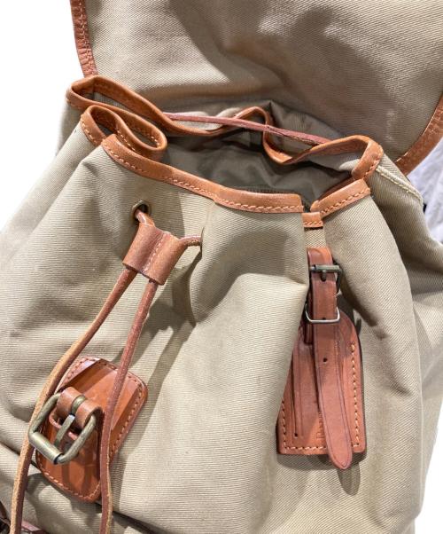 POLO RALPH LAUREN（ポロ・ラルフローレン）POLO RALPH LAUREN (ポロ・ラルフローレン) 巾着キャンバスリュック ベージュの古着・服飾アイテム