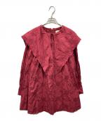 DAMSON MADDER.ダムソンマーダー）の古着「ビッグカラー カットワークブラウス」｜レッド
