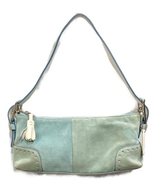 COACH（コーチ）COACH (コーチ) スエードミニショルダーバッグ ブルーの古着・服飾アイテム