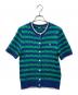 POLO RALPH LAUREN（ポロ・ラルフローレン）の古着「半袖ニットカーディガン」｜グリーン×ブルー