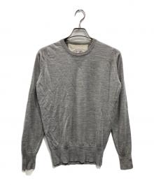 JOHN SMEDLEY（ジョンスメドレー）の古着「Vガゼット クルーネック ニット」｜グレー