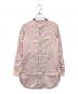 MADISON BLUE（マディソンブルー）の古着「NO COLLAR LONG SH OX STRIPE(ノーカラー ロング シャツ オックス ストライプ)」｜ピンク