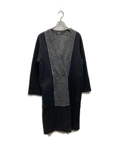 YACCO MARICARD（ヤッコマリカルド）YACCO MARICARD (ヤッコマリカルド) 圧縮ニットV開きコート ブラック サイズ:Nの古着・服飾アイテム