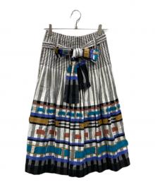 me ISSEY MIYAKE（ミーイッセイ ミヤケ）の古着「チェックプリーツスカート」｜グレー