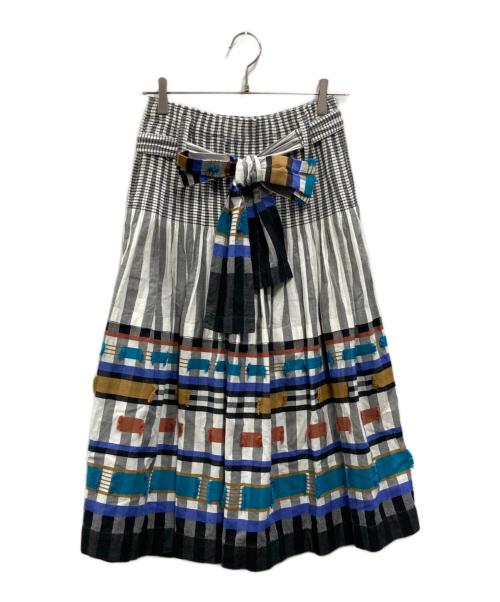 me ISSEY MIYAKE（ミーイッセイ ミヤケ）me ISSEY MIYAKE (ミーイッセイ ミヤケ) チェックプリーツスカート グレー サイズ:Fの古着・服飾アイテム