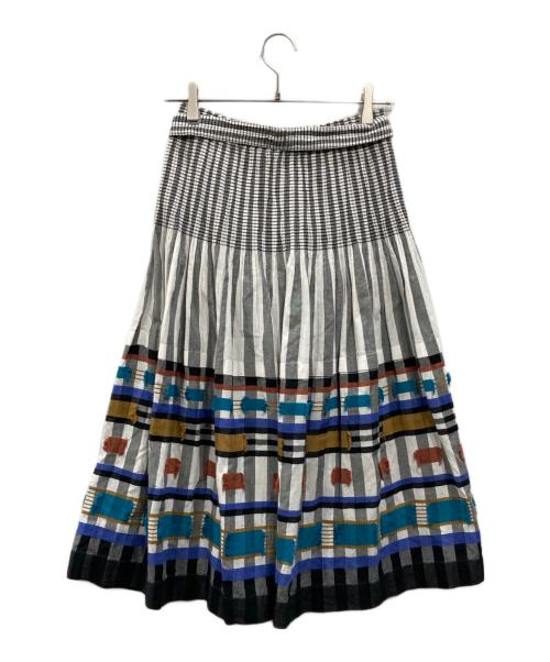 me ISSEY MIYAKE（ミーイッセイ ミヤケ）me ISSEY MIYAKE (ミーイッセイ ミヤケ) チェックプリーツスカート グレー サイズ:Fの古着・服飾アイテム