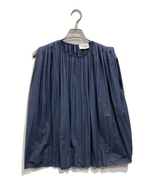 UNITED ARROWS TOKYO（ユナイテッドアローズトウキョウ）UNITED ARROWS TOKYO (ユナイテッドアローズトウキョウ) プリーツブラウス ネイビー サイズ:Freeの古着・服飾アイテム