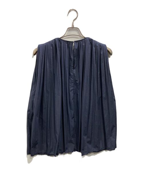 UNITED ARROWS TOKYO（ユナイテッドアローズトウキョウ）UNITED ARROWS TOKYO (ユナイテッドアローズトウキョウ) プリーツブラウス ネイビー サイズ:Freeの古着・服飾アイテム