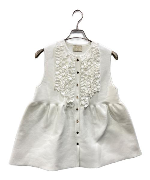UNITED ARROWS TOKYO（ユナイテッドアローズトウキョウ）UNITED ARROWS TOKYO (ユナイテッドアローズトウキョウ) ミニフリル ニットベスト ホワイト サイズ:Freeの古着・服飾アイテム