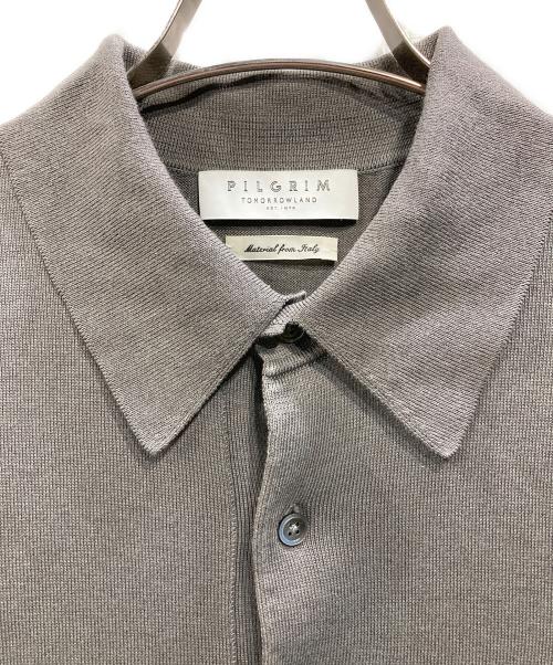 TOMORROW LAND PILGRIM（トゥモローランド ピルグリム）TOMORROW LAND PILGRIM (トゥモローランド ピルグリム) シルクコットン ニットポロシャツ グレー サイズ:Mの古着・服飾アイテム