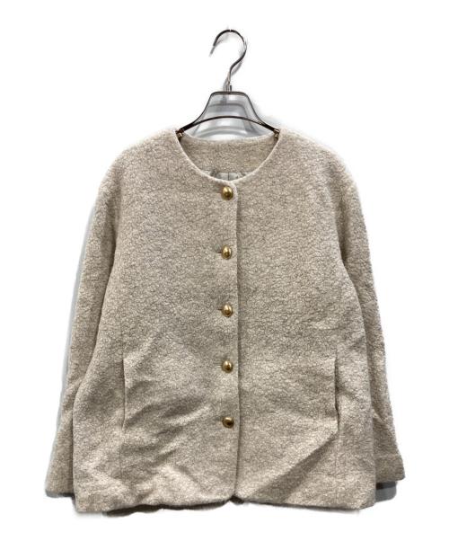 BEARDSLEY（ビアズリー）BEARDSLEY (ビアズリー) ノーカラージャケット ベージュ サイズ:Fの古着・服飾アイテム