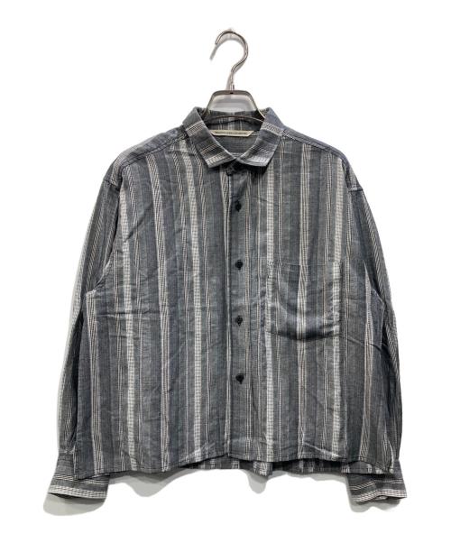 GRANDMA MAMA DAUGHTER（グランマママドーター）GRANDMA MAMA DAUGHTER (グランマママドーター) ストライプシャツ グレーの古着・服飾アイテム