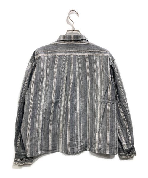 GRANDMA MAMA DAUGHTER（グランマママドーター）GRANDMA MAMA DAUGHTER (グランマママドーター) ストライプシャツ グレーの古着・服飾アイテム