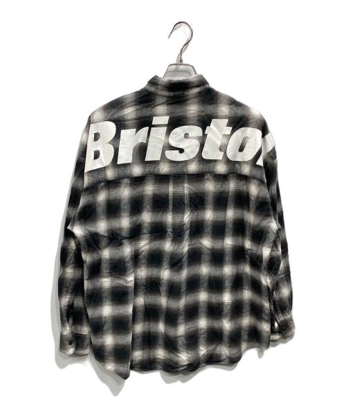 F.C.R.B.（エフシーレアルブリストル）F.C.R.B. (エフシーレアルブリストル) FLANNEL BIG LOGO BAGGY SHIRT グレー サイズ:Mの古着・服飾アイテム
