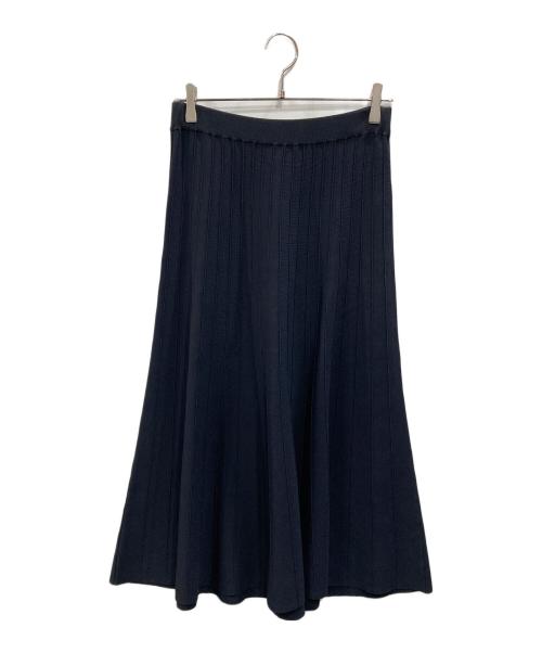 23区（ニジュウサンク）23区 (ニジュウサンク) レーヨンストレッチニットフレア スカート ネイビー サイズ:38の古着・服飾アイテム