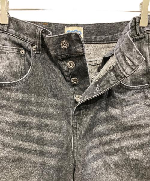 9090（9090）9090 (9090) King Logo Slub Denim Buggy Pants（キングロゴスラブデニムバギーパンツ） ブラック サイズ:SIZE Mの古着・服飾アイテム