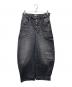 9090（9090）の古着「King Logo Slub Denim Buggy Pants（キングロゴスラブデニムバギーパンツ）」｜ブラック