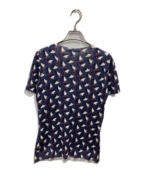 GUCCI（グッチ）GUCCI (グッチ) シルクカシミヤ半袖ニット ネイビー サイズ:SIZE Sの古着・服飾アイテム