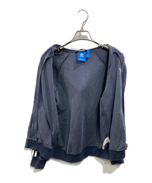 adidas Originals（アディダスオリジナル）adidas originals (アディダスオリジナル) VELOUR ZIP HOODIE（ベロア ジップフーディー） ネイビー サイズ:SIZE XSの古着・服飾アイテム