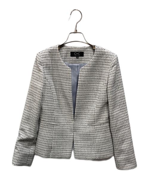 COUP DE CHANCE（クードシャンス）COUP DE CHANCE (クードシャンス) オスカーツィード ストレッチセットアップ ホワイト サイズ:38の古着・服飾アイテム