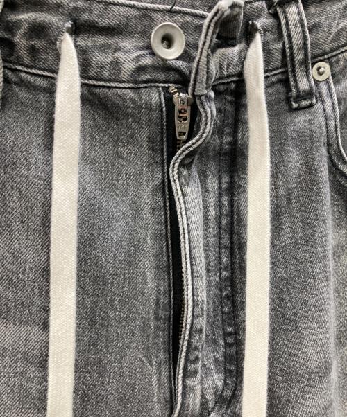 Whim Gazette（ウィムガゼット）Whim Gazette (ウィムガゼット) ドロストデニムパンツ ブラック サイズ:SIZE 38の古着・服飾アイテム