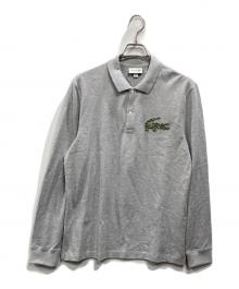 LACOSTE（ラコステ）の古着「マルチワニロゴパッチロングスリーブポロ」｜グレー