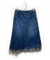 BORDERS AT BALCONY（ボーダーズアットバルコニー）の古着「DENIM FRILLED SKIRT」｜ブルー