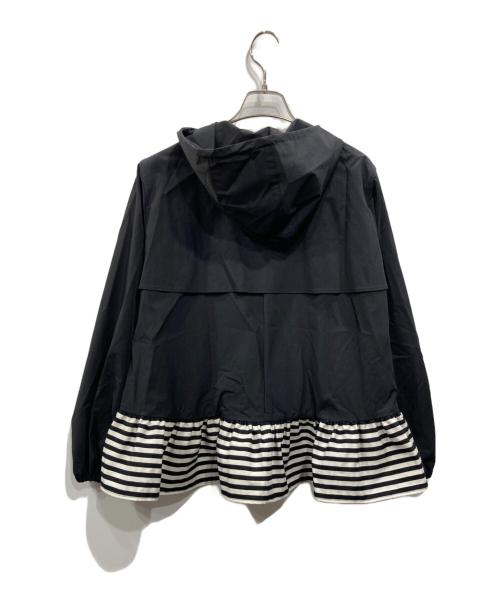 BORDERS at BALCONY（ボーダーズアットバルコニー）BORDERS AT BALCONY (ボーダーズアットバルコニー) RUFFLED HOODIE JACKET ブラック サイズ:36の古着・服飾アイテム