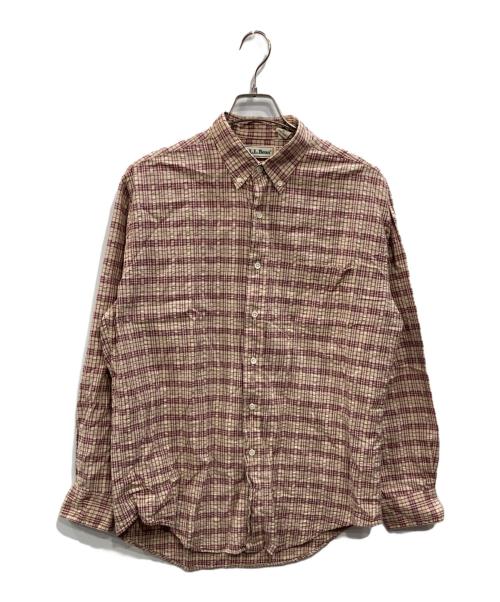 L.L.Bean（エルエルビーン）L.L.Bean (エルエルビーン) ボタンダウンシャツ ボルドー×ベージュ サイズ:SIZE Mの古着・服飾アイテム
