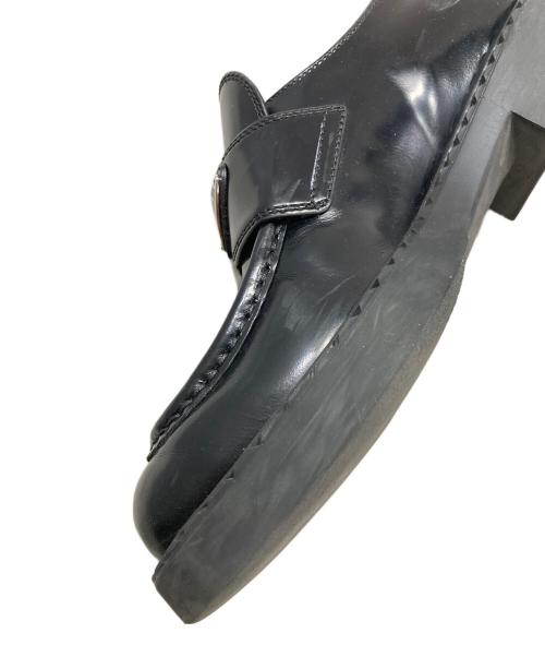 PRADA（プラダ）PRADA (プラダ) チョコレートブラッシュレザーローファー ブラック サイズ:371/2の古着・服飾アイテム
