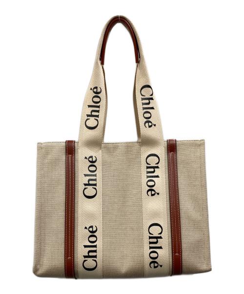 Chloe（クロエ）Chloe (クロエ) ミディアムWoodyトートバッグ ベージュの古着・服飾アイテム
