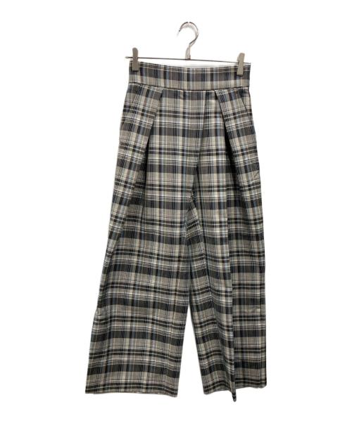 STUDIOUS（ステュディオス）STUDIOUS (ステュディオス) メランジチェックサイドスリットPT（ピーティー） グレー サイズ:SIZE 1の古着・服飾アイテム