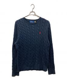 POLO RALPH LAUREN（ポロ・ラルフローレン）の古着「ケーブルニット」｜ネイビー