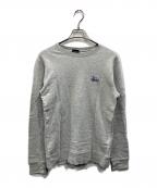stussyステューシー）の古着「ロゴプリントクルーネックスウェット」｜グレー