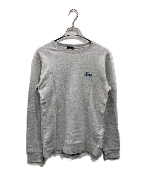 stussy（ステューシー）stussy (ステューシー) ロゴプリントクルーネックスウェット グレー サイズ:Ｍの古着・服飾アイテム