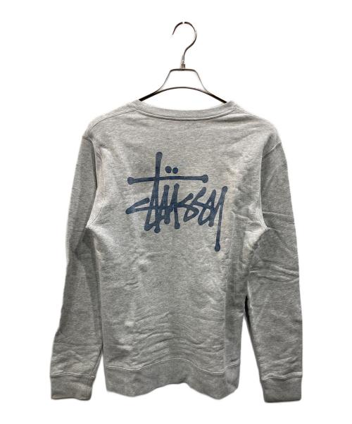 stussy（ステューシー）stussy (ステューシー) ロゴプリントクルーネックスウェット グレー サイズ:Ｍの古着・服飾アイテム