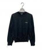 A.P.C.アーペーセー）の古着「ロゴ刺繍クルーネックニット」｜ブラック