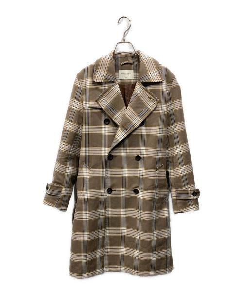 PUBLIC TOKYO（パブリックトウキョウ）PUBLIC TOKYO (パブリックトウキョウ) チェックコート ベージュ サイズ:2の古着・服飾アイテム