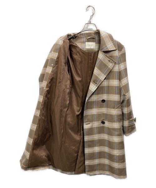 PUBLIC TOKYO（パブリックトウキョウ）PUBLIC TOKYO (パブリックトウキョウ) チェックコート ベージュ サイズ:2の古着・服飾アイテム