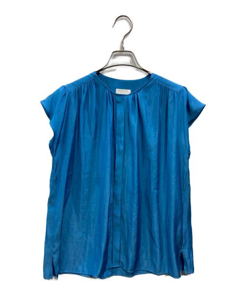 BALLSEY（ボールジィ）BALLSEY (ボールジィ) エアリークロス ギャザーブラウス ブルー サイズ:SIZE 36の古着・服飾アイテム