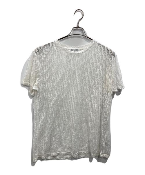 DIOR HOMME（ディオール オム）DIOR HOMME (ディオール オム) オブリークシースルーTシャツ ホワイト サイズ:SIZE XLの古着・服飾アイテム