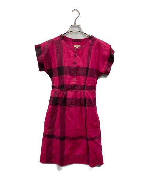 BURBERRY BRIT（バーバリーブリット）BURBERRY BRIT (バーバリーブリット) 半袖ワンピース レッド サイズ:USA 4の古着・服飾アイテム